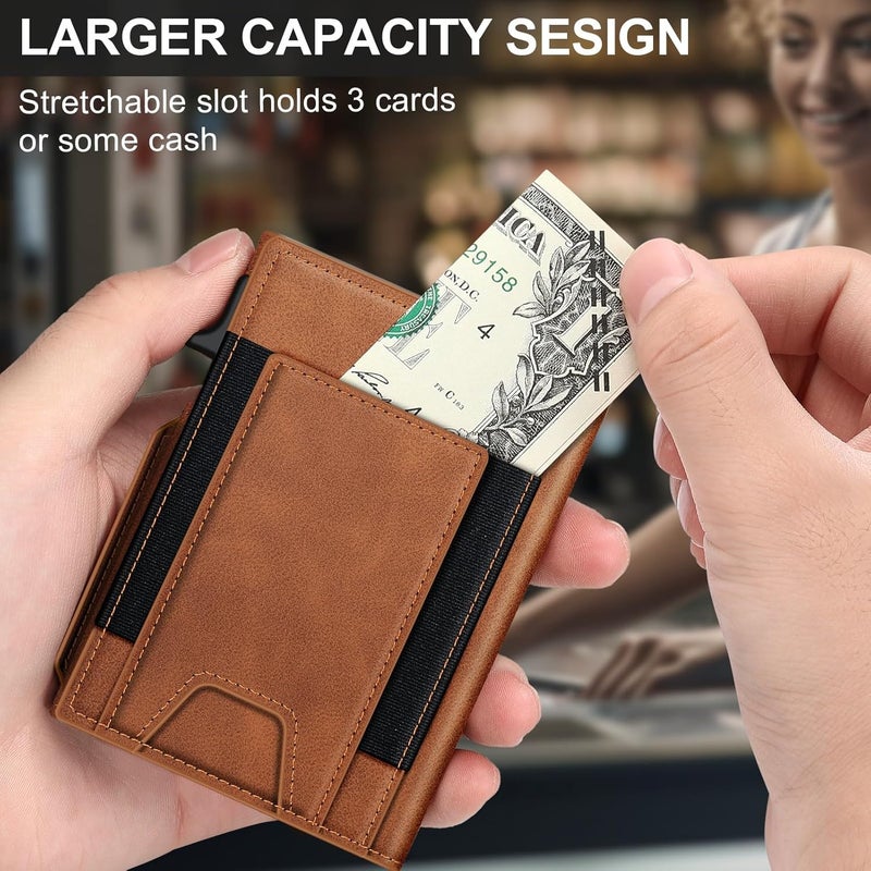 SEMORID Wallet for Men Wallet with Slim Pop Up Card Holder 9-13 Cards, Bifold Minimalist Smart Wallet RFID Blocking Credit Card Holder with ID Window & Stretchable Cash Slot Compact Metal Aluminum Card Case - Image 4